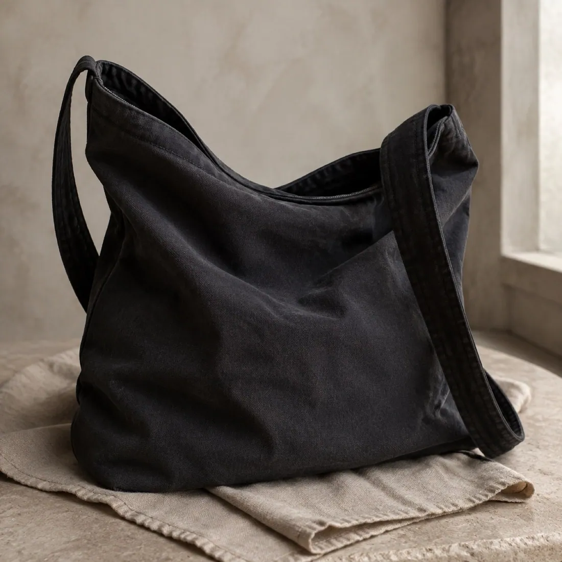Briar mini shoulder bag in washed black