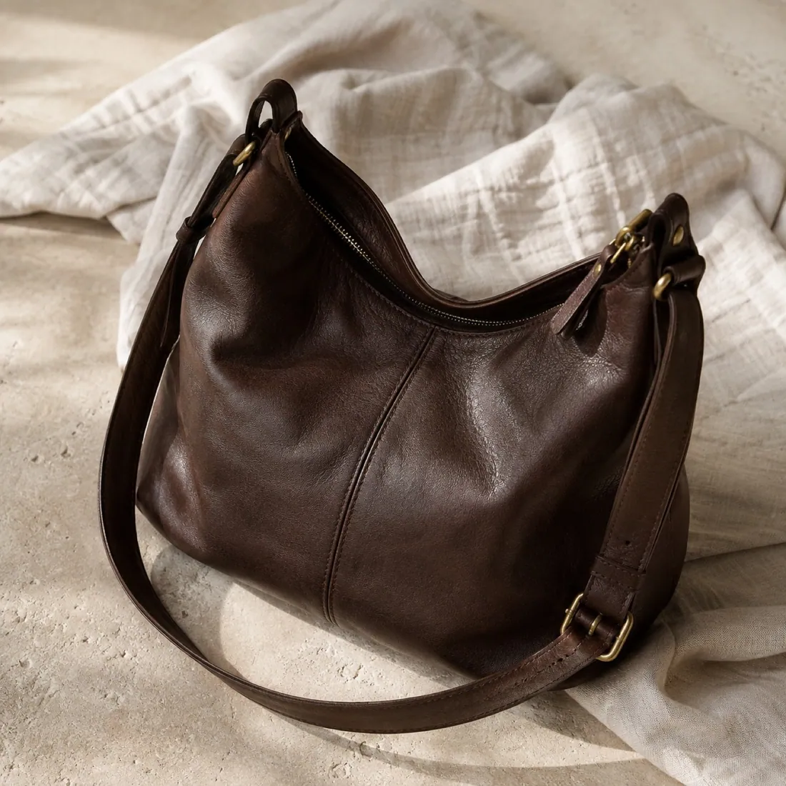 Elba soft crossbody bag in espresso