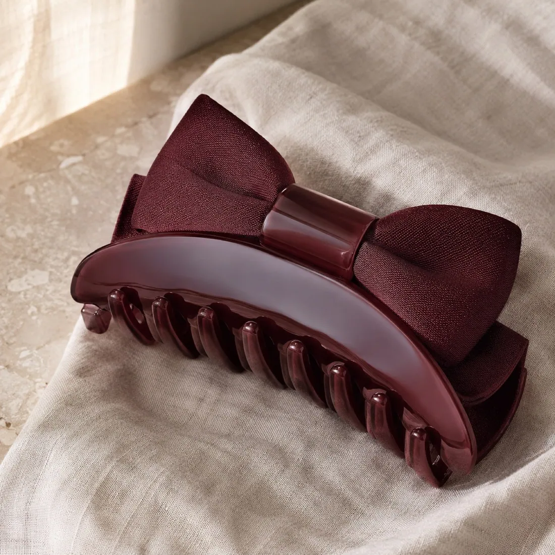 Verona barrette pair in oxblood