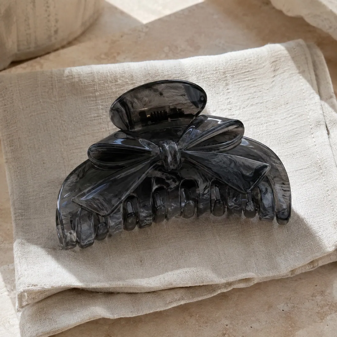 Elba covered headband in washed black