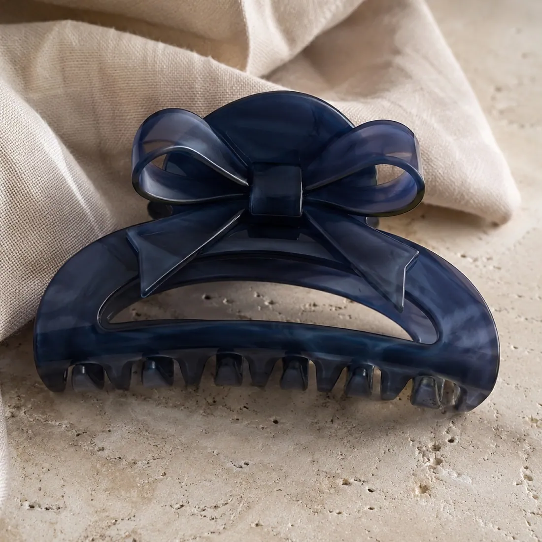 Siena covered headband in smoked navy