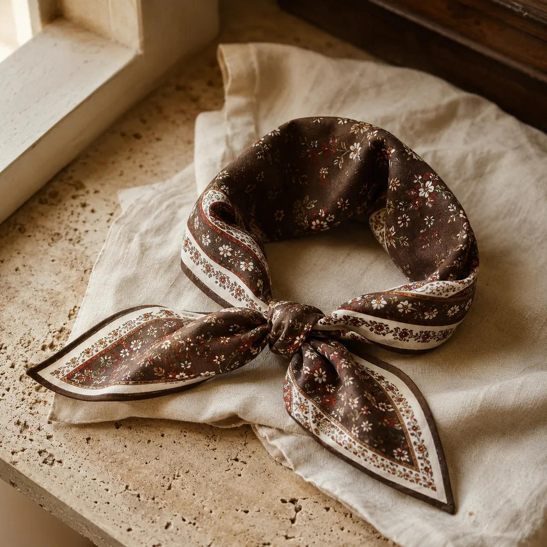 Marsett skinny neck scarf in espresso