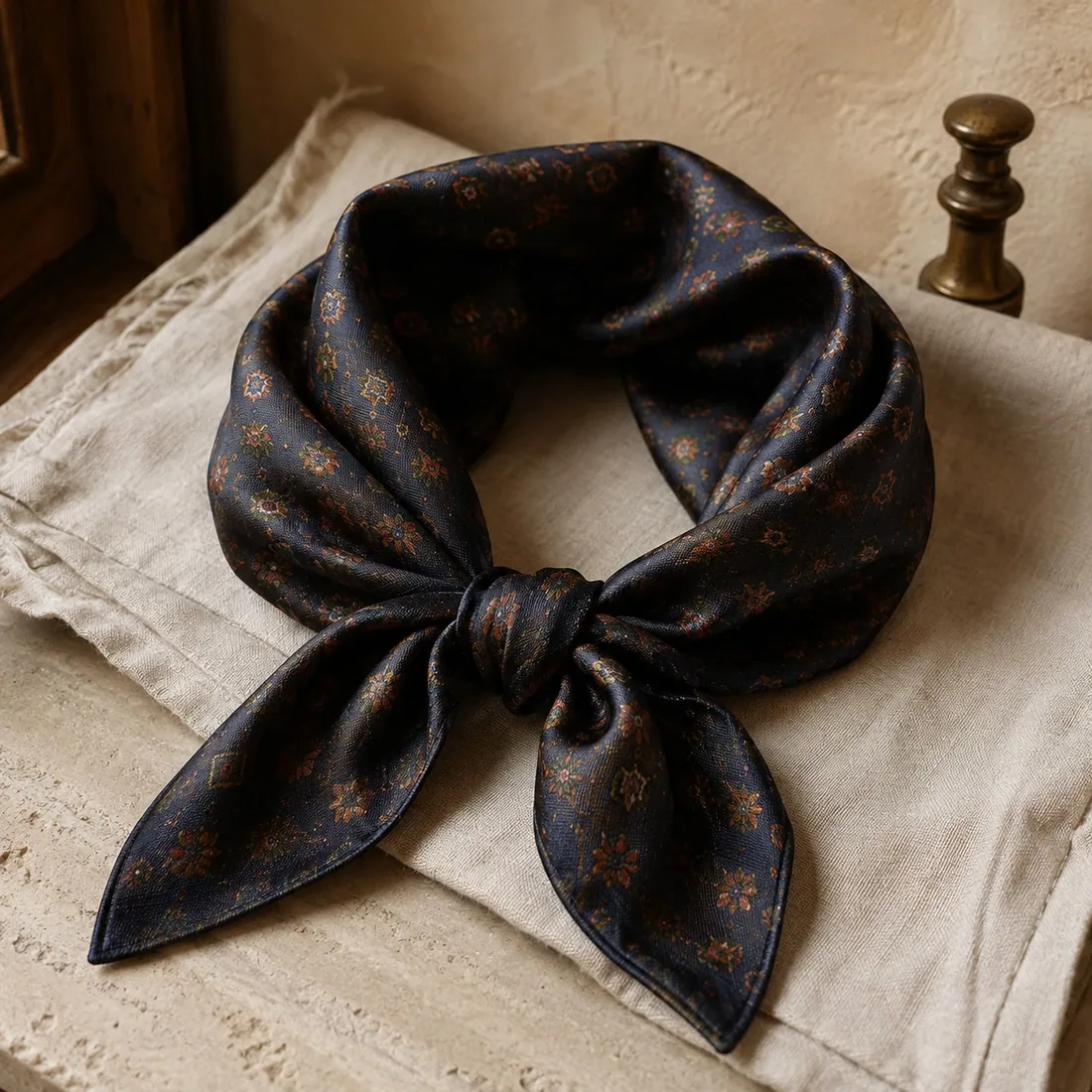Alder silky hair wrap in smoked navy