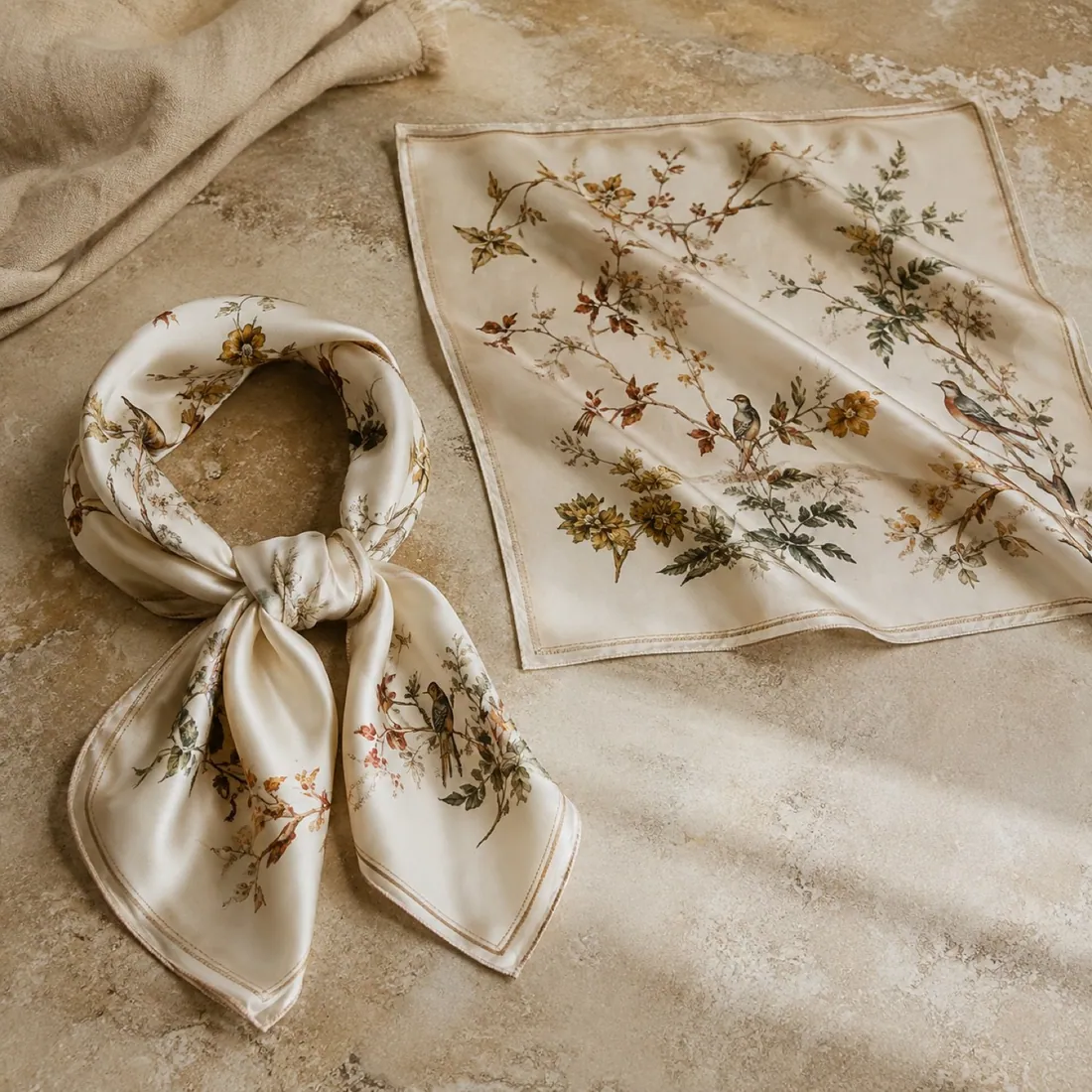 Verona silky hair wrap in warm ivory