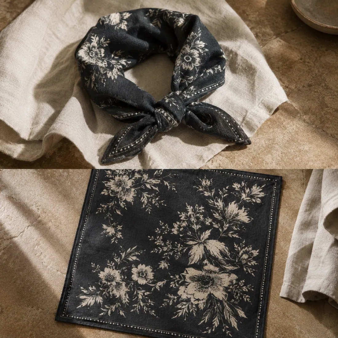 Siena silky hair wrap in washed black