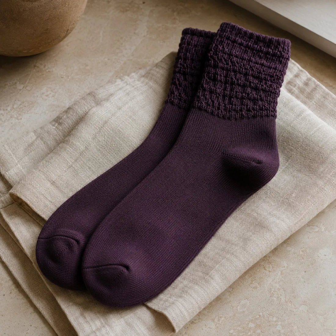 Grove spark fleck sock in deep plum