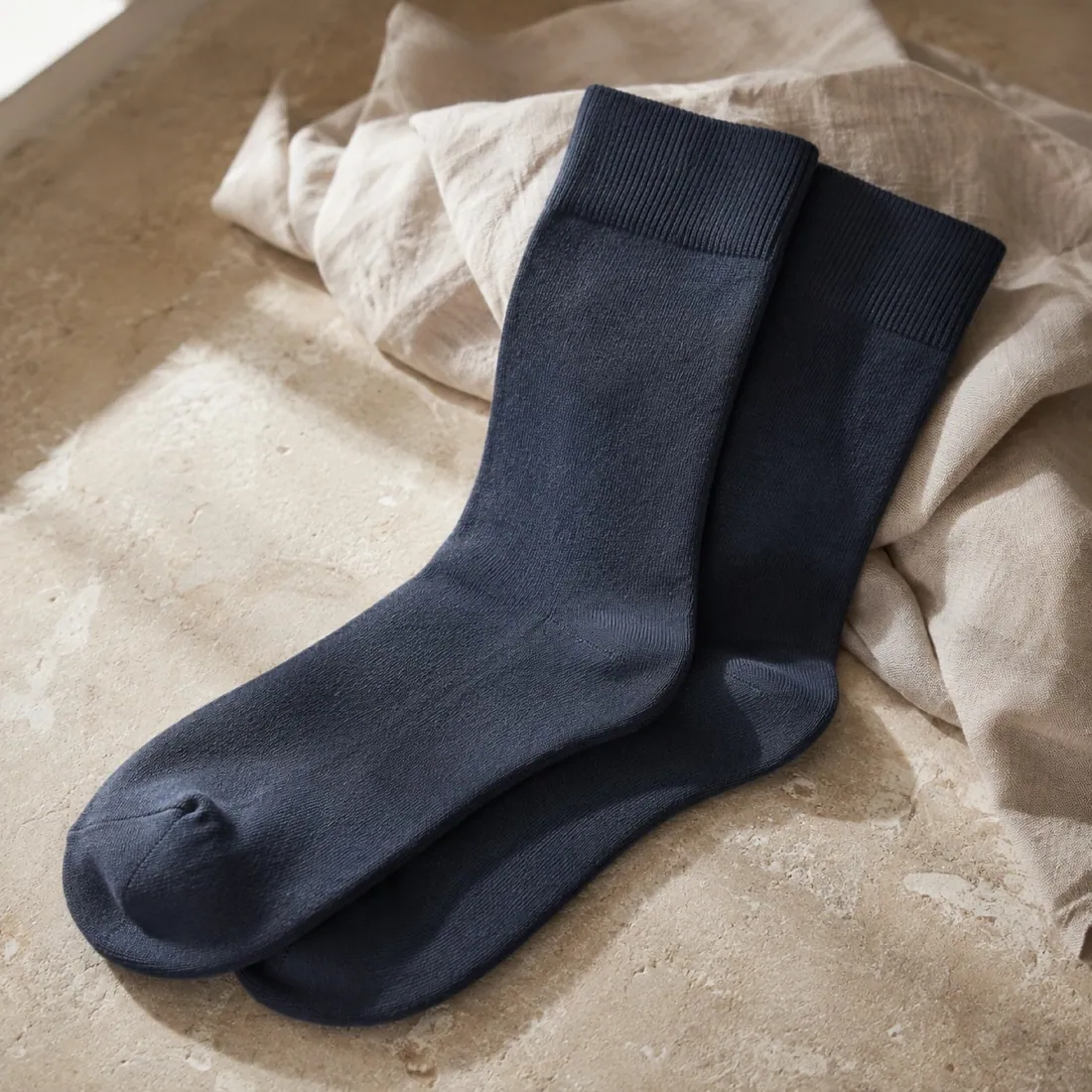 Paloma cotton crew sock in smoked navy